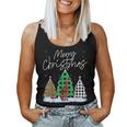 Merry Christmas Giraffe Santa Hat Giraffe Lover Christmas Women Tank Top