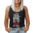 Mommy Pit Crew Messy Bun Race Track Flag Car Racing Womens Women Tank Top