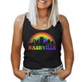 Nashville Pride Lgbtq Gay City Silhouette Rainbow Women Tank Top
