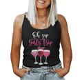 Oh Sip It's A Girls Trip Leopard Print Wine Glasses Women Tank Top