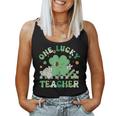 One Lucky Teacher Groovy Retro Teacher St Patrick's Day Women Tank Top