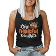 One Thankful Daughter Turkey Leopard Thanksgiving Family Women Tank Top