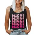 Personalized Name Nicki I Love Nicki Pink Vintage Women Tank Top