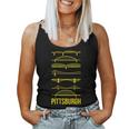 Pittsburgh Bridges Black And Yellow Silhouettes Women Tank Top
