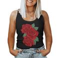 Red Rose Pocket Floral Print Bouquet For & Women Women Tank Top