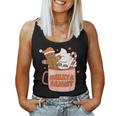 Retro Groovy Merry & Bright Gingerbread Christmas Cute Santa Women Tank Top