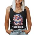 Retro 'Merica Hedgehog Dad Mom 4Th Of July Women Tank Top