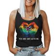 Retro You Are Safe With Me Rainbow Bi Transgender Lgbt Pride Women Tank Top