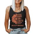 Retro Sunflower Infertility Awareness Week Orange Ribbon Women Tank Top