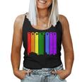 Rockford Illinois Lgbtq Gay Pride Rainbow Skyline Women Tank Top