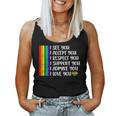 I See Love Accept You Lgbtq Gay Rainbow Pride Flag Women Tank Top