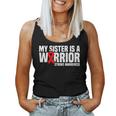 My Sister Is A Warrior Red Ribbon Stroke Awareness Women Tank Top