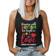 Someone With Autism Taught Me Love Needs No Words Dad Mom Women Tank Top