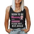 Soon To Be Mommy Est 2023 Baby Shower Girl Loading Family Women Tank Top