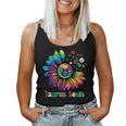 Taurus Souls Zodiac Tie Dye Sunflower Peace Sign Groovy Women Tank Top