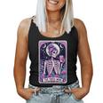 The Tired Mom Tarot Card Witchy Floral Skeleton Women Tank Top