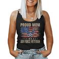 Vintage Proud Mom Of A Air Force Veteran American Flag Women Tank Top
