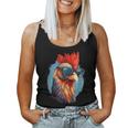 Vintage Rooster Chicken Sunglasses Women Tank Top