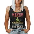 Vintage Never Underestimate An Old Woman With A Bicycle Cute Women Tank Top