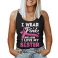 I Wear Pink Because I Love My Sister Breast Cancer Awareness Women Tank Top