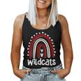 Wildcats School Hearts Rainbow Wildcat Sports Spirit Team Women Tank Top