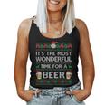 Xmas Wonderful Time For A Beer Ugly Christmas Sweaters Women Tank Top