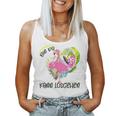 With Bin Da Kann Losgehen Flamingo With Cocktail Champagne Motif Gray Tank Top Frauen