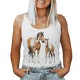 Buckskin Paint Quarter Horse Pinto Mare & Foal Women Tank Top