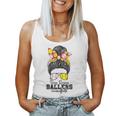 Busy Raising Ballers Softball Messy Bun Baseball Mom Women Tank Top