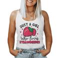 Cute Strawberry For Just A Girl Who Loves Strawberries Lover Women Tank Top