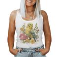 Damen Wellensittich Sittichogel Mama Papageiintage Blume Mit-Ausschnitt Tank Top Frauen