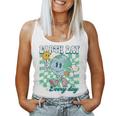 Earth Day Groovy Everyday Checkered Environment 54Th Anni Women Tank Top