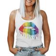 Gay Pride Equality Of Rainbow Drip Lip Biting Of Lgbt Women Tank Top