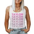 Girl Retro Taylor First Name Personalized Groovy 80'S Women Tank Top