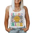 Groovy On Cloud Nine Flower Happy 9Th Birthday 9 Years Old Women Tank Top