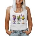 Mardi Gras Glass Of Wine Drinking Wine Festival Parade Women Tank Top