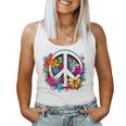 Peace Symbol Zeichen Blumen Frieden Flower Power Peace Sign Tank Top Frauen