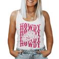 Pink Howdy Cowboy Rodeo Hat For Retro Cowgirl Women Tank Top