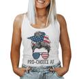 Pro Choice Af Messy Bun Us Flag Reproductive Rights Women Tank Top