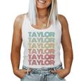 Retro First Name Taylor Girl Boy Personalized Groovy Youth Women Tank Top