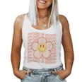 Retro Groovy Happy Face 100 Days Of School Cute 100Th Day Women Tank Top