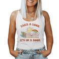 Retro Take A Look It's In A Book Rainbow Book Lover Teacher Women Tank Top