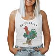 Retro Oo-De-Lally Singing Rooster Vintage Guitar Chicken Women Tank Top