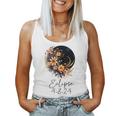 Solar Eclipse With Floral Flowers Women Tank Top