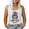 Support Squad Messy Bun Pink Breast Cancer Awareness Women Women Tank Top