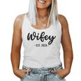 Wife Est 2024 Just Married Honeymoon Husband Wedding Couple Women Tank Top