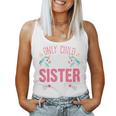Youth Only Child Big Sister 2024 Cute Unicorn For Girls Toddlers Women Tank Top