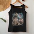 3 Otter Moon Howling Otter Head For Kid Women Tank Top Unique Gifts