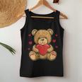 Adorable Osito De Peluche Con Corazón- Peluche De Amor Cuello Camiseta sin mangas para mujer Regalos divertidos