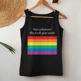 Aesthetic Lgbt Rainbow Flag Kiss Whoever The Fuck You Want Women Tank Top Unique Gifts